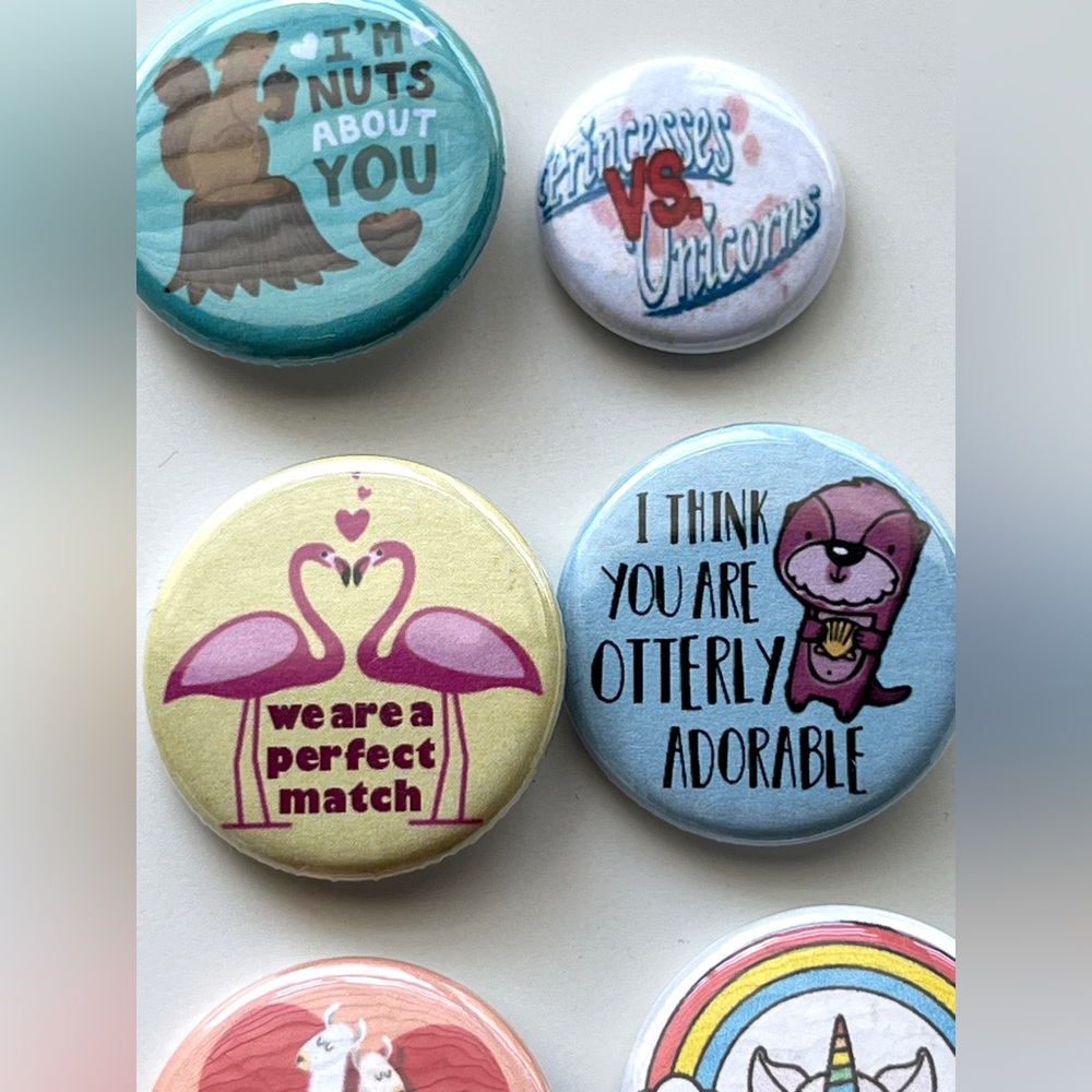 Cute Button Pin Set with Fun Designs - Picture 3 of 3